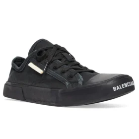 Paris Low Top Sneakers “Black Destroyed Cotton and Black Rubber” 688754W3RP21010