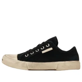 Paris Low Top Sneakers “Black Destroyed Cotton and White Rubber” 688757W3RC21090 Paris Low Top Sneakers “Black Destroyed Cotton and White Rubber” 688757W3RC21090