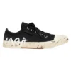 Paris Low Top Sneakers “Black Destroyed Cotton and White Rubber with Graffiti” 688754W3RR51099