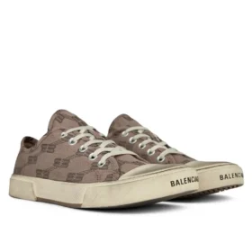 Paris Low Top Sneakers “Tan BB Monogram Cotton and White Rubber” 688757W3RQ22298
