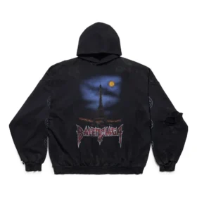 Paris Moon No Pocket Hoodie Oversized “Black Faded” 744462TOVE31055