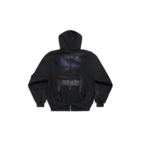 Paris Moon Outerwear Zip-up Hoodie Oversized “Black” 744444TOVE51055
