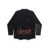 Paris Moon Upside Down Long Sleeve T-Shirt Oversized “Black Faded” 698155TOVT31055