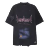 Paris Moon Upside Down T-Shirt Oversized “Black Faded” 698811TOVT31055