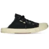 Paris Mules “Black Destroyed Cotton and White Rubber” 693952W3RC31090