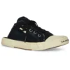 Paris Mules “Black Destroyed Cotton and White Rubber” 693953W3RC31090