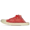 Paris Mules “Red Destroyed Cotton and White Rubber” 693952W3RC36090