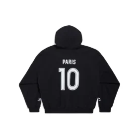 Paris Soccer Zip-up Hoodie Medium Fit “Black White” 744457TPVS61070