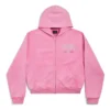 Paris Strass Full Zip Hoodie Small Fit “Faded Pink” 811611TRVL49568