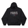 Paris Strass Hoodie Large Fit “Black” 803265TRVL41000