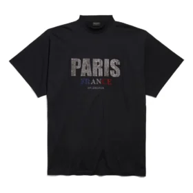 Paris Strass T-shirt Oversized “Black” 787349TRVL51000