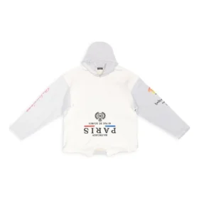 Paris Upside Down Hoodie Oversized “White” 698156TMVD19000