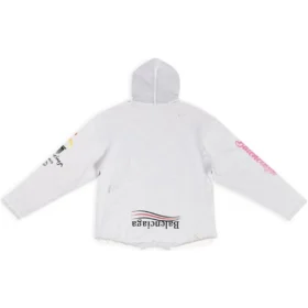 Paris Upside Down Hoodie Oversized “White” 698156TMVD19000