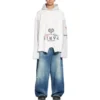 Paris Upside Down Hoodie Oversized “White” 698156TMVD19000
