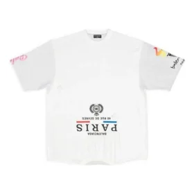 Paris Upside Down T-Shirt Oversized “White” 698811TMVC9900