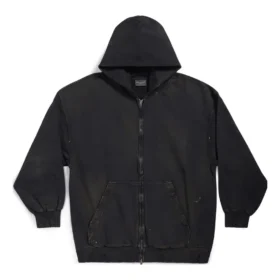 Paris Zip-Up Hoodie Small Fit “Black Faded” 744454TOVI41055