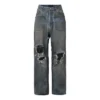 Patched Pockets Baggy Jeans “Blue” 751111TDW143359