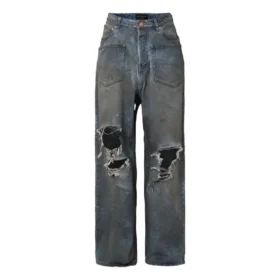 Patched Pockets Baggy Jeans “Blue” 751111TDW143359