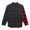 Patchwork Plaid Flannel Shirt “Red Black” 647364TJM136167