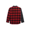 Patchwork Plaid Flannel Shirt “Red Black” 647364TJM136167