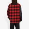 Patchwork Plaid Flannel Shirt “Red Black” 647364TJM136167