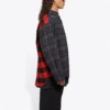 Patchwork Plaid Flannel Shirt “Red Black” 647364TJM136167