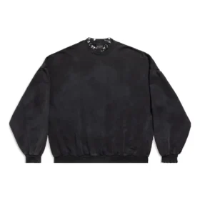 Pierced Round Sweatshirt Oversized “Black Faded” 762718TPVD91055