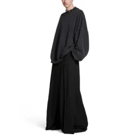 Pierced Round Sweatshirt Oversized “Black Faded” 762718TPVD91055