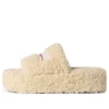 Platform Furry Slides “Beige” 762826W2DO19796