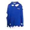 Political Campaign Destroyed Hoodie “Blue” 662718T32124691