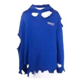 Political Campaign Destroyed Hoodie “Blue” 662718T32124691