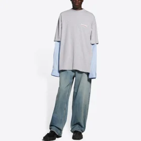 Political Campaign Layered T-Shirt “Grey” 671401TKVJ11379