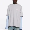 Political Campaign Layered T-Shirt “Grey” 671401TKVJ11379