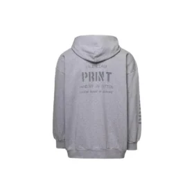 Print Zip-Up Hoodie Small Fit “Grey” 744454TOVN41167