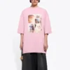 Printing Round-neck Short Sleeve Pink 641532TJVG85630