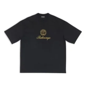 Qixi Crest T-Shirt Medium Fit “Black” 612966TMVL41075