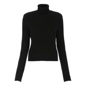 Ribbed Printed FREE Turtleneck Sweater “Black” 662722T32101070