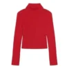 Ribbed Printed FREE Turtleneck Sweater “Red” 662722T32106167