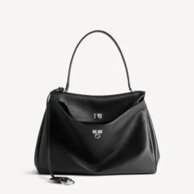 Rodeo handbag large grained calfskin in black