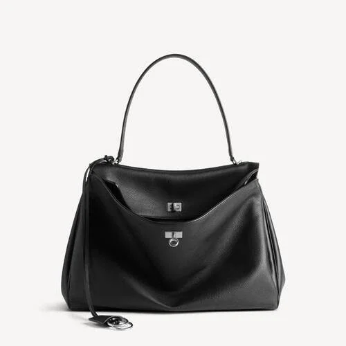 Rodeo handbag large grained calfskin in black Rodeo handbag large grained calfskin in black