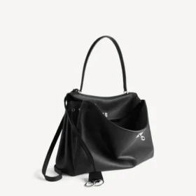 Rodeo handbag large grained calfskin in black