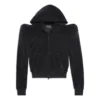 Round Shoulder Zip-up Hoodie “Black” 767880TNV611000