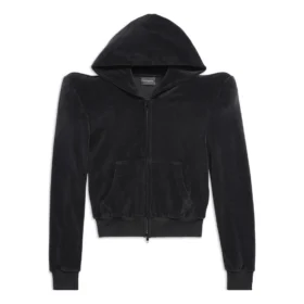 Round Shoulder Zip-up Hoodie “Black” 767880TNV611000
