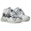 Runner Graffiti Sneakers “Black and White Mesh and Nylon” 677403W3RBQ9010