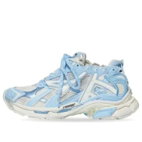 Runner Sneakers “White Baby Blue Mesh and Nylon” 677402W3RB29744