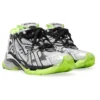 Runner Sneakers “White Black and Neon Yellow Mesh and Nylon” 677403W3RBP1093