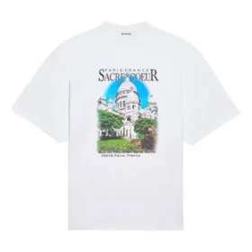 Sacr Cur Alphabet Printing Pattern Round Neck Short Sleeve White 641532TJVH69000