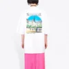 Sacr Cur Alphabet Printing Pattern Round Neck Short Sleeve White 641532TJVH69000