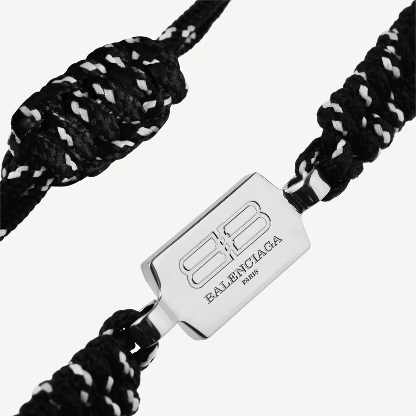 Saint-germain lace bracelet in black/white/shiny silver Saint-germain lace bracelet in black/white/shiny silver