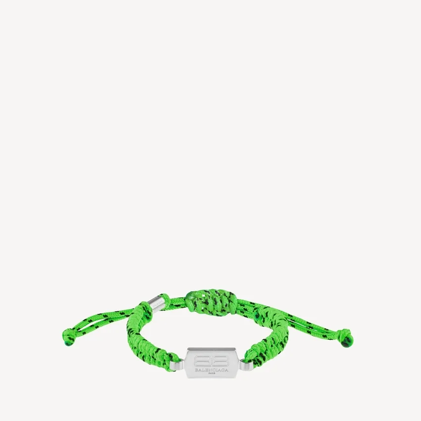 Saint-germain lace bracelet in neon green/black/shiny silver Saint-germain lace bracelet in neon green/black/shiny silver